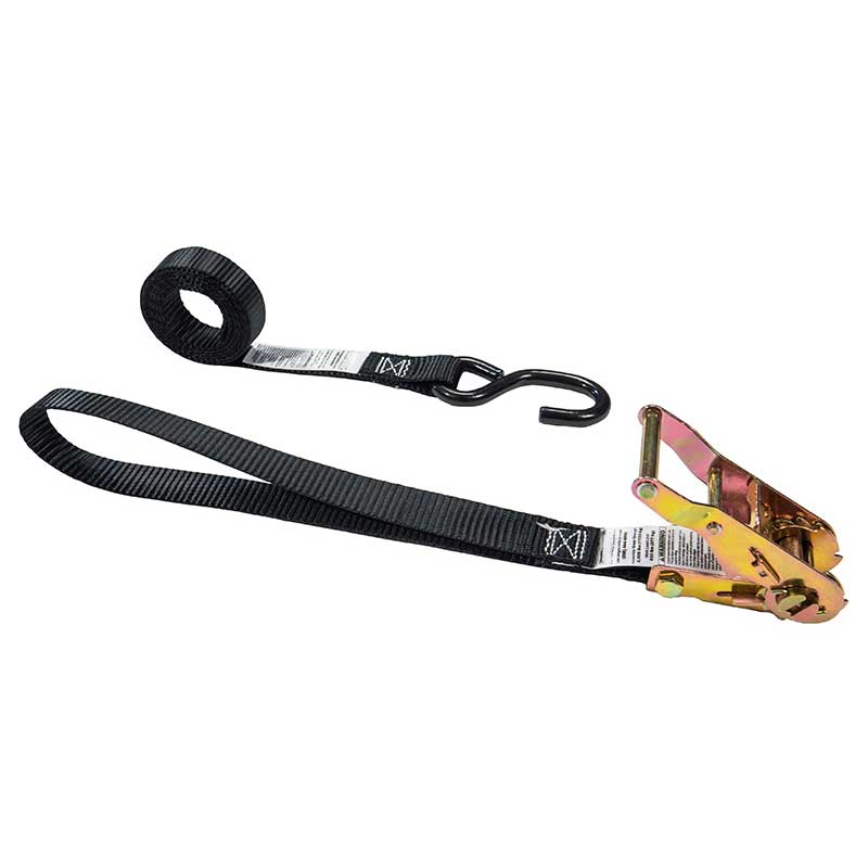 1 correa de trinquete para motocicleta de 6 pies con bucle cosido de 12 pulgadas.