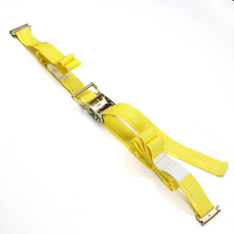 Correa de trinquete E-Track de 2 pulgadas azul amarillo