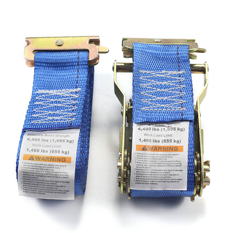 Correa de carraca E-Track de 2 pulgadas, azul