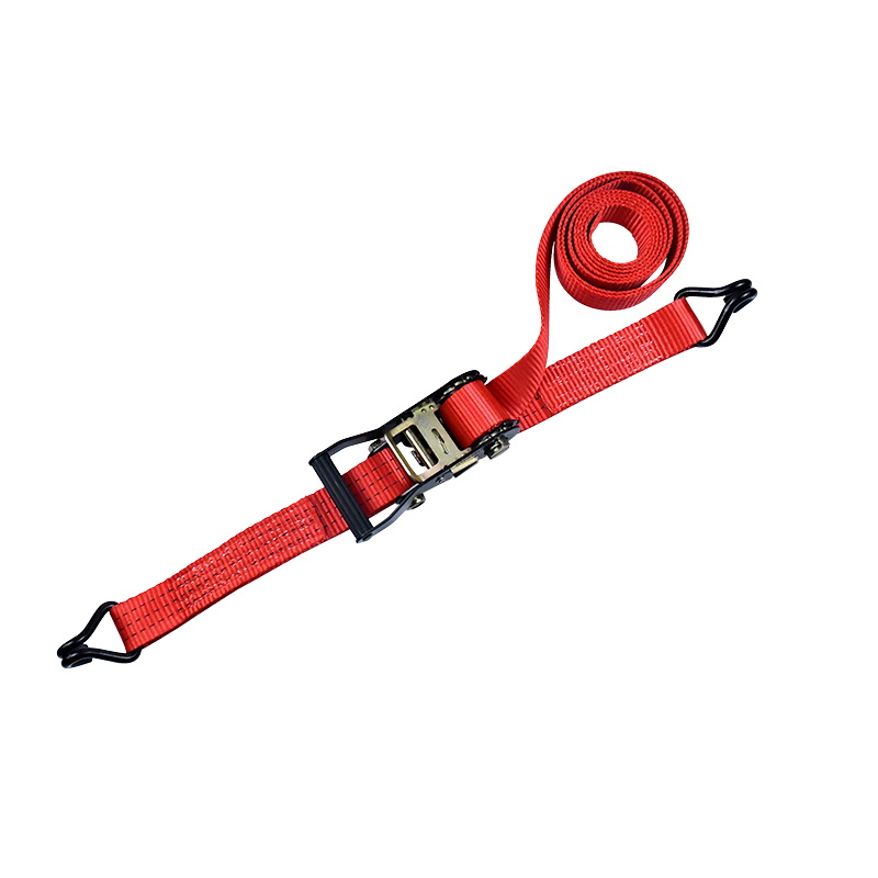 Correa con hebilla de trinquete de amarre de carga de poliéster rojo 38 mm 3T