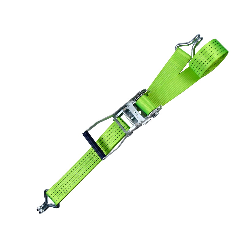 Correas de trinquete para camión con hebilla de zinc blanco resistente verde 5T